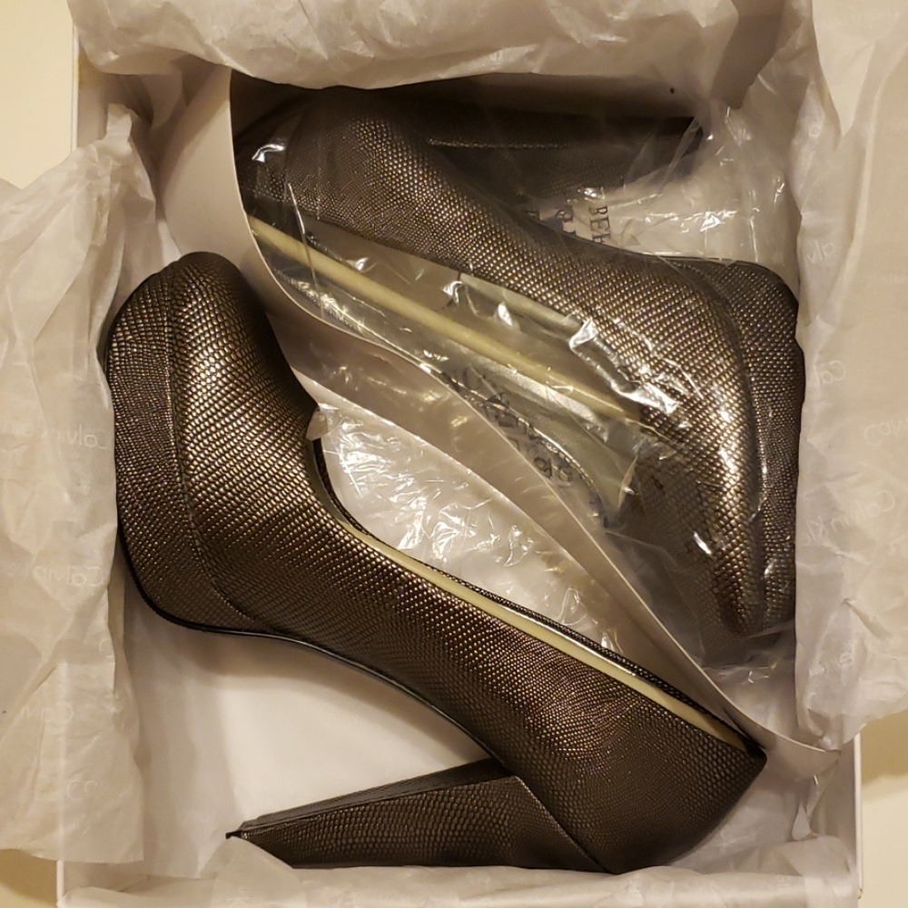 Calvin Klein Carley New Lizard PT High Heels Pumps